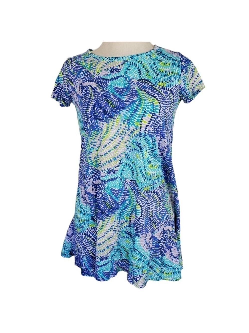 Lilly Pulitzer Girl's Blue Mara Fantasea Swing Dress Size Medium 6-7